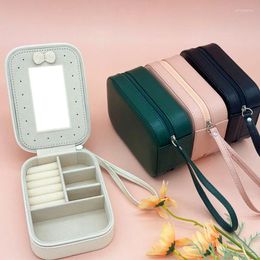 Jewellery Pouches Portable Box Travel Earrings Necklace Ring Storage Display Case Double Layer PU Leather Organiser Joyero