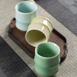 Cups Saucers Ceramic Water Mug Bamboo Shape Personalised Japanese Tea Drinkware Restaurant Dessert Decoration Cup Wine