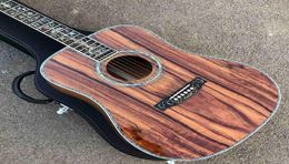 Custom 41 Inch Real Abalone Tree Life Inlays Acoustic Guitar Round Body ALL KOA Wood2211873