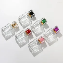 Storage Bottles 30/50ml Clear Glass Spray Bottle Frosted Square Perfume Cosmetic Packaging Vials Refillable