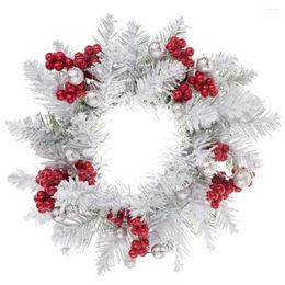 Decorative Flowers Christmas Holder Garland Flower Table Mini Berry Leaf Wreath Plastic Xmas