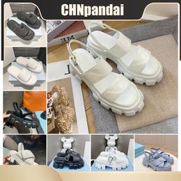 Women Ladies Sandals Quilted Summer Designer Sandles Shoes Platform Flats Low Heel Wedge Diamond Buckle Sandal Slip On Beach Shoes top quality 2024 eur 35-40