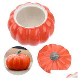 Dinnerware Sets Pumpkin Ceramic Soup Bowl Dessert Sugar Storage Jar Seasoning Pot With Lid Coffee Mug Cup Drop Delivery Dhdvo