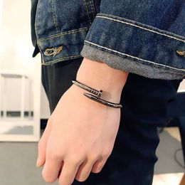 Carts bracelet Chaopai Street mens rights Zhilong fashion trend exo female titanium steel stainless nail open lovers braceletJHIS