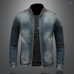 Men's Jackets 2024 High Quality Spring And Fall Baseball Collar Fashion Handsome With Solid Color Classic Casual Boutique Denim Zipper Style
