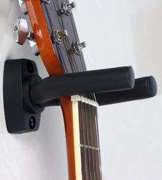 Black Guitar Hanger Hook Holder Wall Mount Stand Rack Bracket Display Strong Fixed Wall Guitar Bass Screws Metal Hanger Accessorie2630140