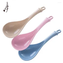 Spoons OBR Plastic Wheat Straw Spoon Curved Handle Ladle Indestructible Round Rice Creative Kitchen Dining Tools Tableware