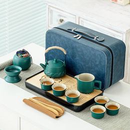 Teaware Sets Travel Tea Set Wholesale Tray Home Outdoor Portable Brewing Teapot Ceramic Annual Gift