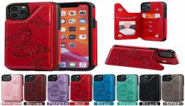 Shockproof Leather 3D Embossed Butterfly Buckle Stand Wallet Cases For iPhone 11 Pro Max 13 12 XR X 8 7 6 SE1184077