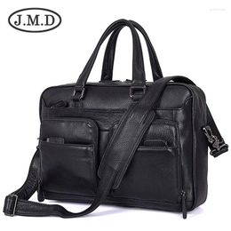 Bag J.M.D Genuine Leather Laptop Men's Black Briefcase Handbag