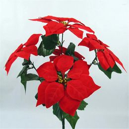 Decorative Flowers Flower Simulation Arts And Crafts Poinsettia Christmas Decoration Gifts Home Do Not Contain Pot