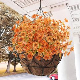 Decorative Flowers Colorful Eucalyptus Leaves Realistic Uv Resistant Artificial Fall Non-fading For Home Outdoors