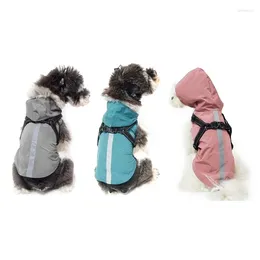 Dog Apparel Raincoats Reflective Waterproof Rain Coat Allseasons Pet Clothes OutdoorActivity With Adjustable Leash