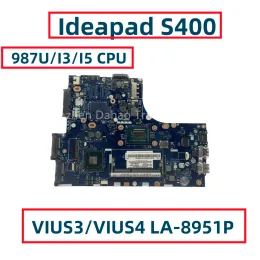 Motherboard VIUS3/VIUS4 LA8951P For Lenovo Ideapad S400 Laptop Motherboard With 987U I3 I5 3TH Gen CPU Fuly Tested