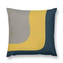 Pillow Triple Wave Minimalist Pattern In Mustard Yellow Navy Blue And Grey Throw Sofa Covers For Living Room