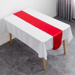 Table Cloth 1380022 Nordic Style El Wedding Tablecloth Decoration Polyester Pure Color Satin Tea Mat Ding Flag