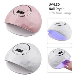 Guns 86w Nail Dryer Uv Nail Lamp Led Phototherapy Hine Intelligent Sensing Fourspeed Timing Nail Polish Baking Lampnail Art Tools