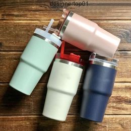 Stanleliness new Car Ice Cup 304 Stainless Steel Insulated Cup Convenient Large Capacity Sipper Coffee Cup Car Cup XDZ8