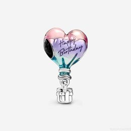 Happy Birthday Hot Air Balloon Charm Pandoras 925 Sterling Silver Set Women Designer Bracelet Charms Necklace Pendant Girlfriend Gift with Original Box 8RZK