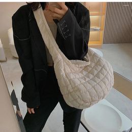 Totes Large Capacity Big Shoulder Crossbody Bags For Women Space Cotton Nylon Handbag Female Casual Feather Padded Shopping