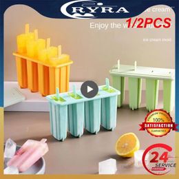 Baking Moulds 1/2PCS Cell Ice Cream Popsicle Mold Machine Homemade Box Summer Children Ice-lolly Tray Kitchen