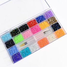 Lipstick 15000pcs Fluorescence Nail Art Rhinestones 3mm 24girds(750pcs Each Gird) Neno Flatback Nail Glass Diamond Gems+1pick Pen in Box