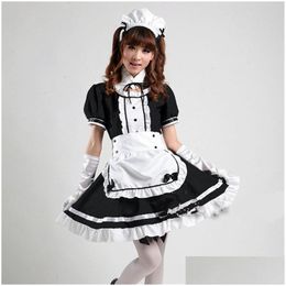 Theme Costume Akihabara Cosplay Y French Maid Cute Girls Black Lolita Dress Uniform School Tle Halloween For Women Drop Delivery Appar Dhevr
