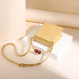 Totes Fashion Designer Cute Mini Beaded Handle Phone Bag All-match ShoulderBag CrossbodyBag Top-handle Office Daily