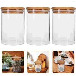 Storage Bottles 3pcs Kitchen Glass Jars Spice Large-capacity Cereal Canister With Airtight Lid