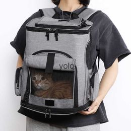 Cat Carriers Crates Houses Foldable pet bag portable breathable backpack outdoor dog H240407