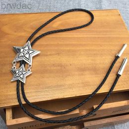 Bolo Ties design double star bolotie alloy bolo tie for men and women personality neck tie fashion accessory 240407