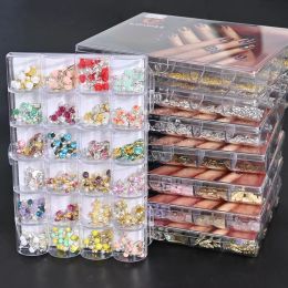 Scrubber 24 Girds Butterfly Bowknot Nail Art Rhinestone Mix Shape in Box Alloy Gold Rivet Decoration Pearl Manicure Studs Accessories Jb#