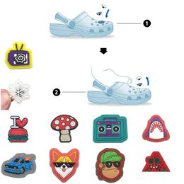 Shoe Parts Accessories Pattern Charm For Clog Bubble Slides Sandals Pvc Decorations Christmas Birthday Gift Party Favours Carto Dro Dhcgv