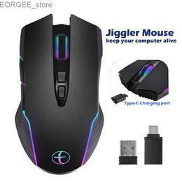 Mice 2.4G Wireless Mouse Type-C Silent Click Jiggler Mouse Rechargeable Mause Plug And Play For Macbook Laptop Computer Y240407