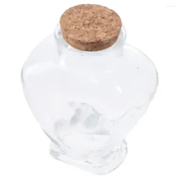 Bottles With Cork Stoppers Heart-Shaped Bottle Clear Small Wishing Portable Bud Vases Jars