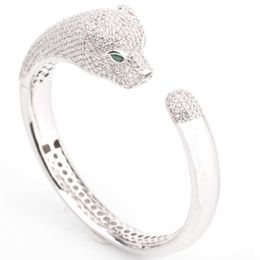 Carts bracelet Diamond inlaid leopard head bracelet ring animal zodiac exaggerated and versatile