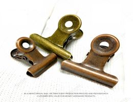 4 Size Retro Round Metal Grip Clips Bronze Bulldog Clip Metal Ticket Paper Clip For Tags Bags Office Whole LX34704616771
