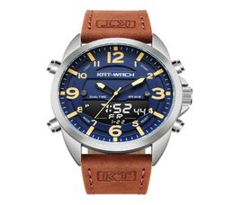 KT Luxury Watch Men 2020 Top Brand Leather Watches Man Quartz Analogue Digital Waterproof Wristwatch Big Watch Clock Klok KT18184684190