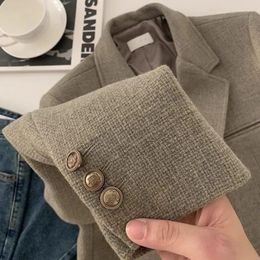 Women's Jackets Coffee Colored Coat Spring/autumn Socialite Small Fragrant Style Suit Winter