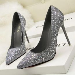Dress Shoes Women Pumps Fashion High Heels Black Gray White Wedding Ladies Stiletto