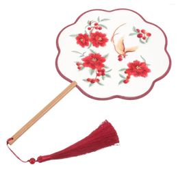 Decorative Objects & Figurines Chinese Fan Embroidery Hand Circar Fans China Han Ancient Dance Translucent Round Style Hanfu Cheongsam Dhhok