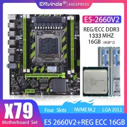 Hinges Envinda X79 Motherboard with Xeon E5 2660 V2 4*4g or 2*8gb Ddr3 1333 Reg Ecc Ram Memory Combo Kit Set Nvme Sata Server