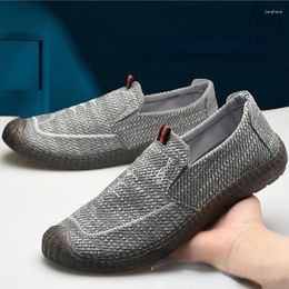 Casual Shoes Zapatillas Men Shoe Linen Fabric Breathable Summer2024 Low Cut Soft Sole Lazy Cloth Loafers