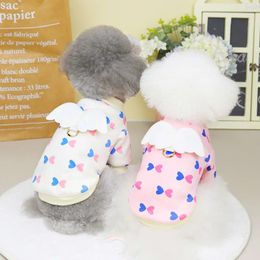 Dog Apparel Clothes Winter Teddy Small Pet Angel Fashion Warm Shape Novel Back With Pull Rings