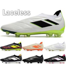 Copa Pure+ FG Men Soccer Shoes Laceless Leather Designers Nightstrike Core Black Crazyrush Heatspawn Crazycharged Pack Mens Outdoor Football Boots Size 39-45