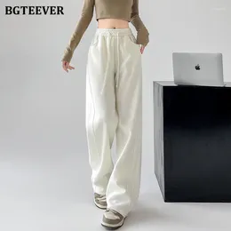 Women's Pants BGTEEVER Stylish Lace-up Female Wide Leg Trousers Spring Summer High Waist Loose Casual Ladies Floor-Length Straight