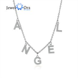 Necklaces JewelOra Personalised Stainless Steel Necklace Customised 17 Letters Nameplate Christmas Gifts for Women