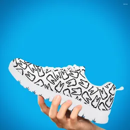 Casual Shoes INSTANTARTS Cartoon Dental Pattern Ladies Spring Flat Breathable Air Mesh Sneakers Women's Lace Up