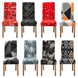 Chair Covers Geometry Cover Dining Elastic Spandex Stretch Office Christmas Case Removable 1PC