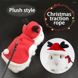 Dog Apparel Christmas Small Animal Costume Coat Winter Warm Pet Clothes Harness Leash Set For Hamster Ferret Products